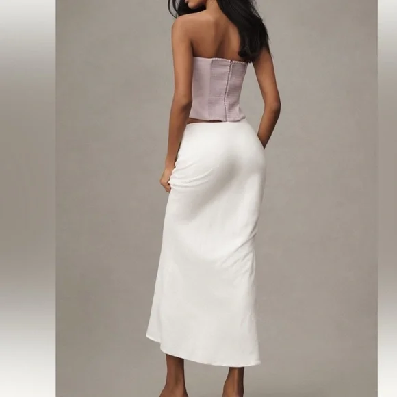 Anthropologie The Tilda Slip Skirt: Linen Edition. Size LP. MSRP $138 - Picture 4 of 15